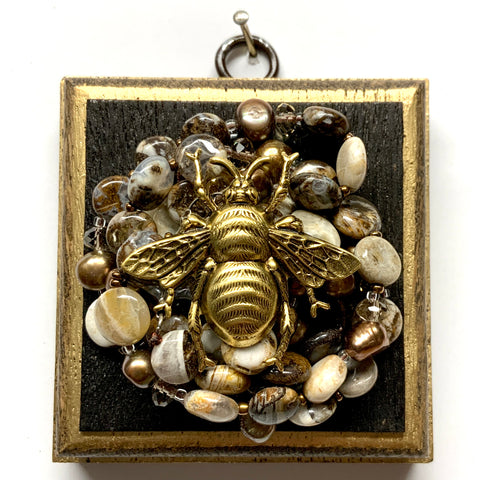Bourbon Barrel Frame with Grande Bee on Necklace (3.25
