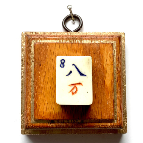 Orange Waxed Frame with 8 Crak Mahjong Tile (2.75
