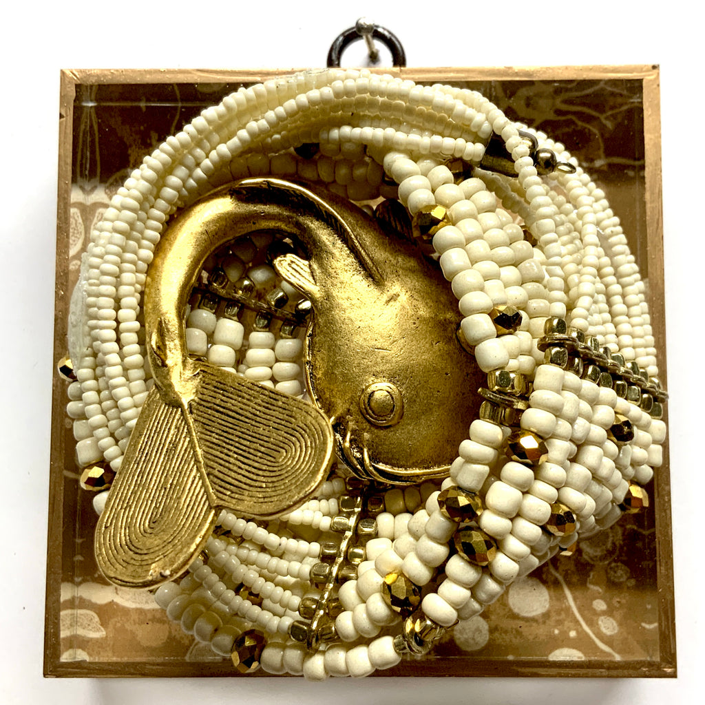 Acrylic Frame with Fish on Beads / Slight Imperfections (4