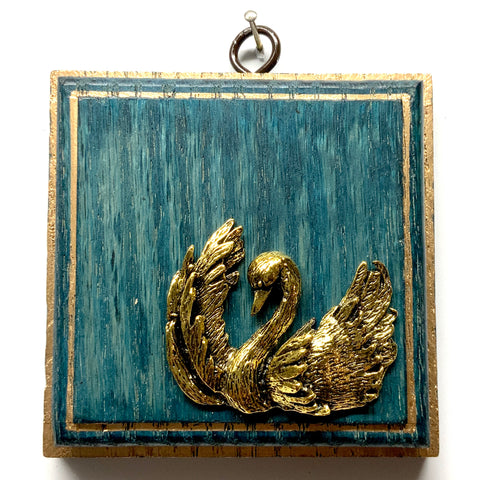 Blue Waxed Frame with Swan (4