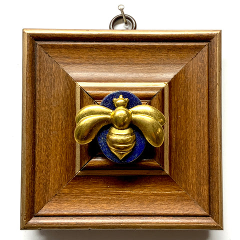 Wooden Frame with Deco Bee on Lapis (4