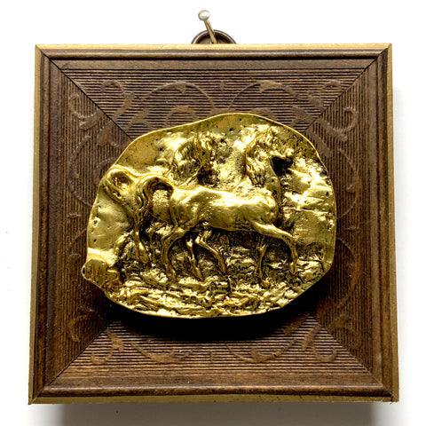 Wooden Frame with Horses (4