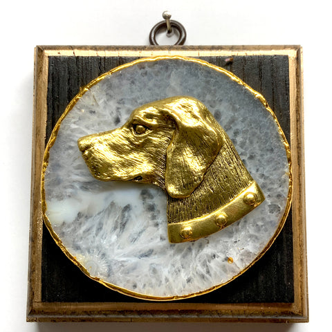 Bourbon Barrel Frame with Stately Dog on Agate (4