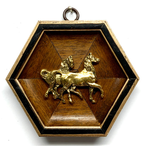 Wooden Frame with Horses (4.25” wide)