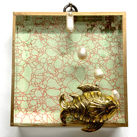 Acrylic Frame with Fish and Pearls / Slight Imperfections (4