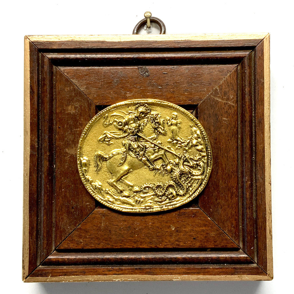 Wooden Frame with Saint George and the Dragon (3.75” wide)