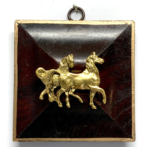 Wooden Frame with Horses (4