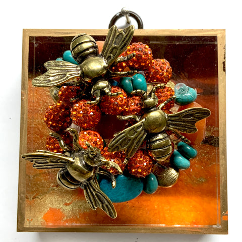 Acrylic Frame with Bees on Necklace / Slight Imperfections (3