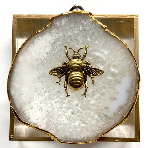 Acrylic Frame with Grande Bee on Agate / Slight Imperfections (4