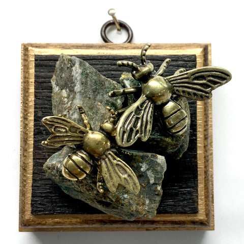 Bourbon Barrel Frame with Bees on Stone (3.25