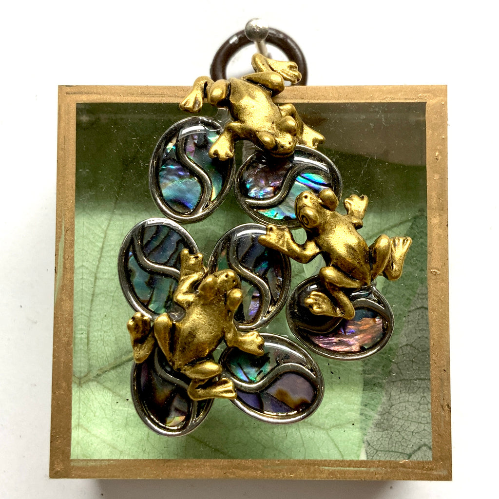 Acrylic Frame with Frogs on Mulberry Paper / Slight Imperfections (2