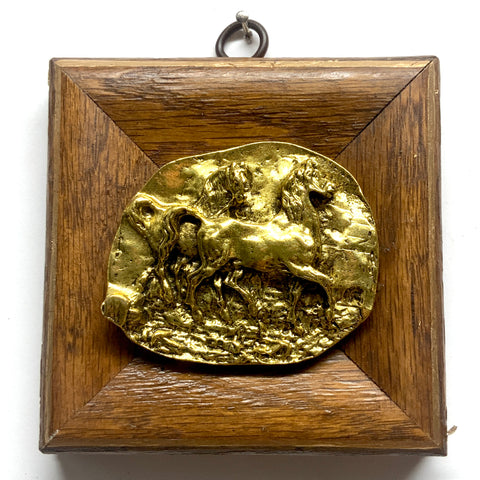 Wooden Frame with Horses (4