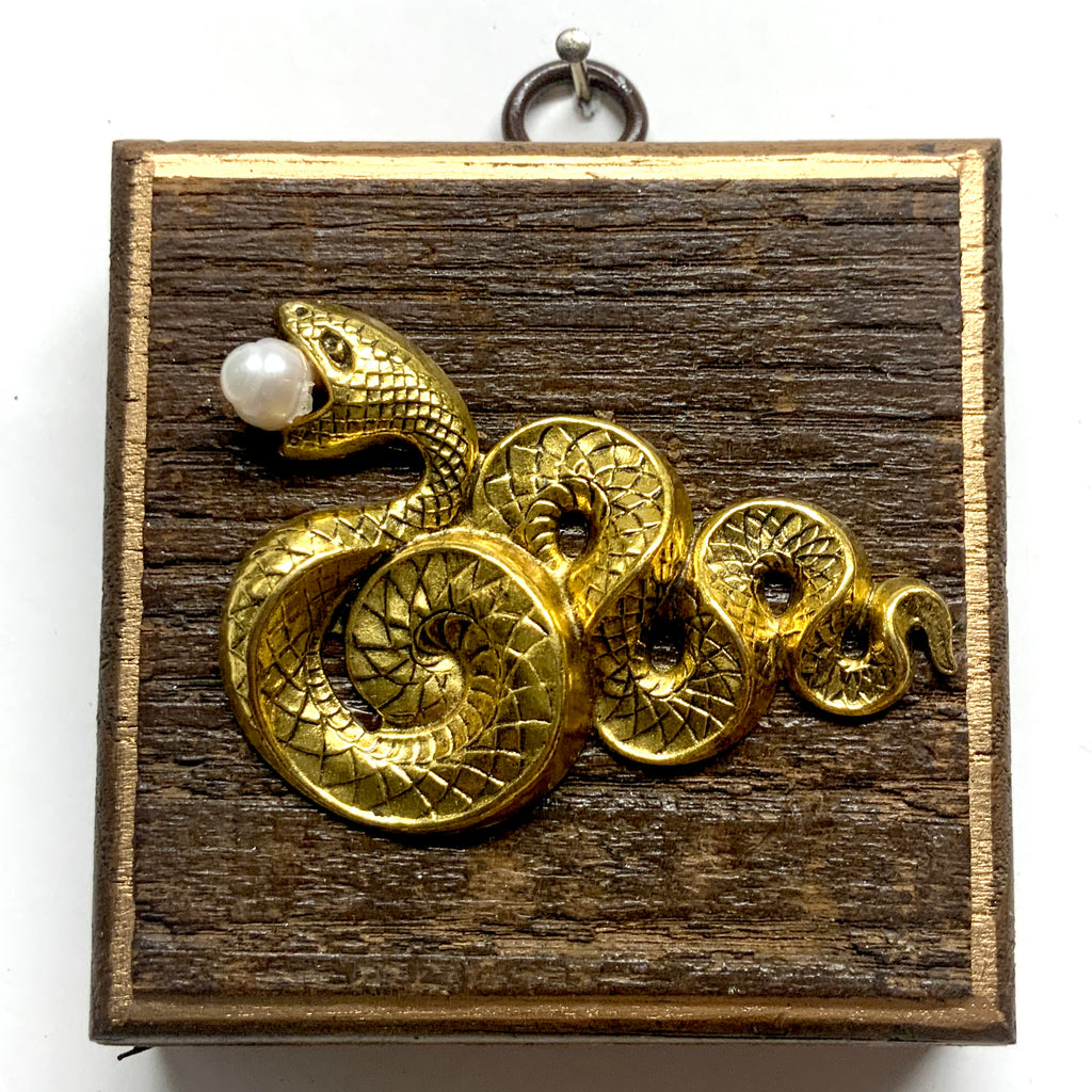 Wooden Frame with Snake and Pearl (3.25