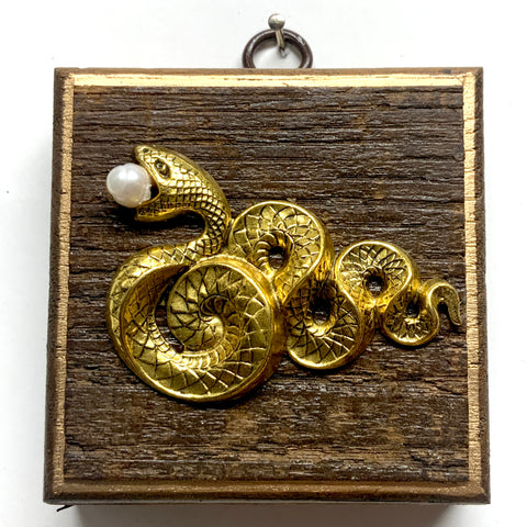 Wooden Frame with Snake and Pearl (3.25