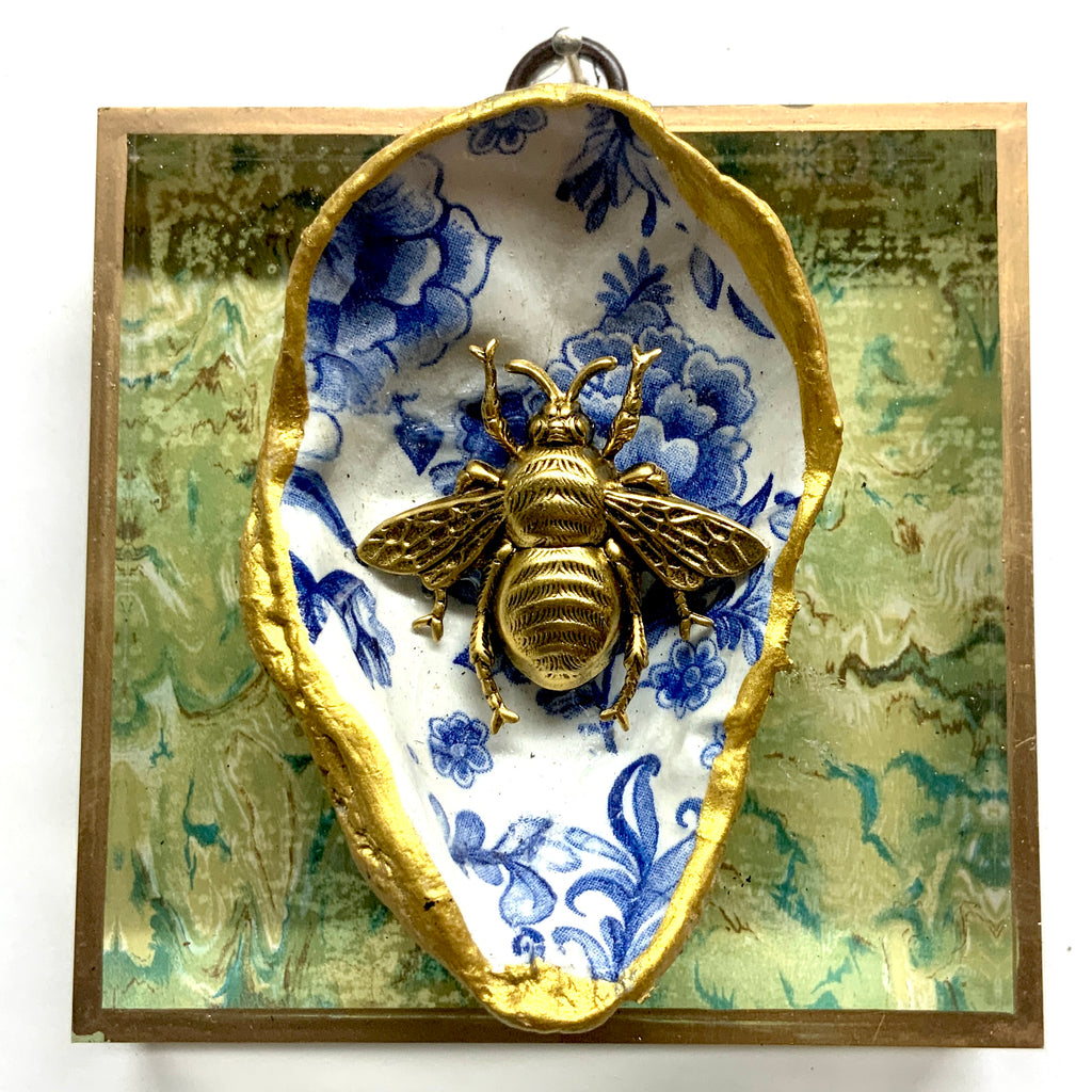 Acrylic Frame with Grande Bee on Oyster Shell / Slight Imperfections (4
