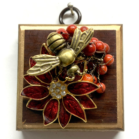 Wooden Frame with Bee on Brooch (2.5