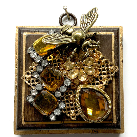 Wooden Frame with Bee on Necklace (3.25