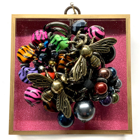 Acrylic Frame with Bees on Necklace / Slight Imperfections (4