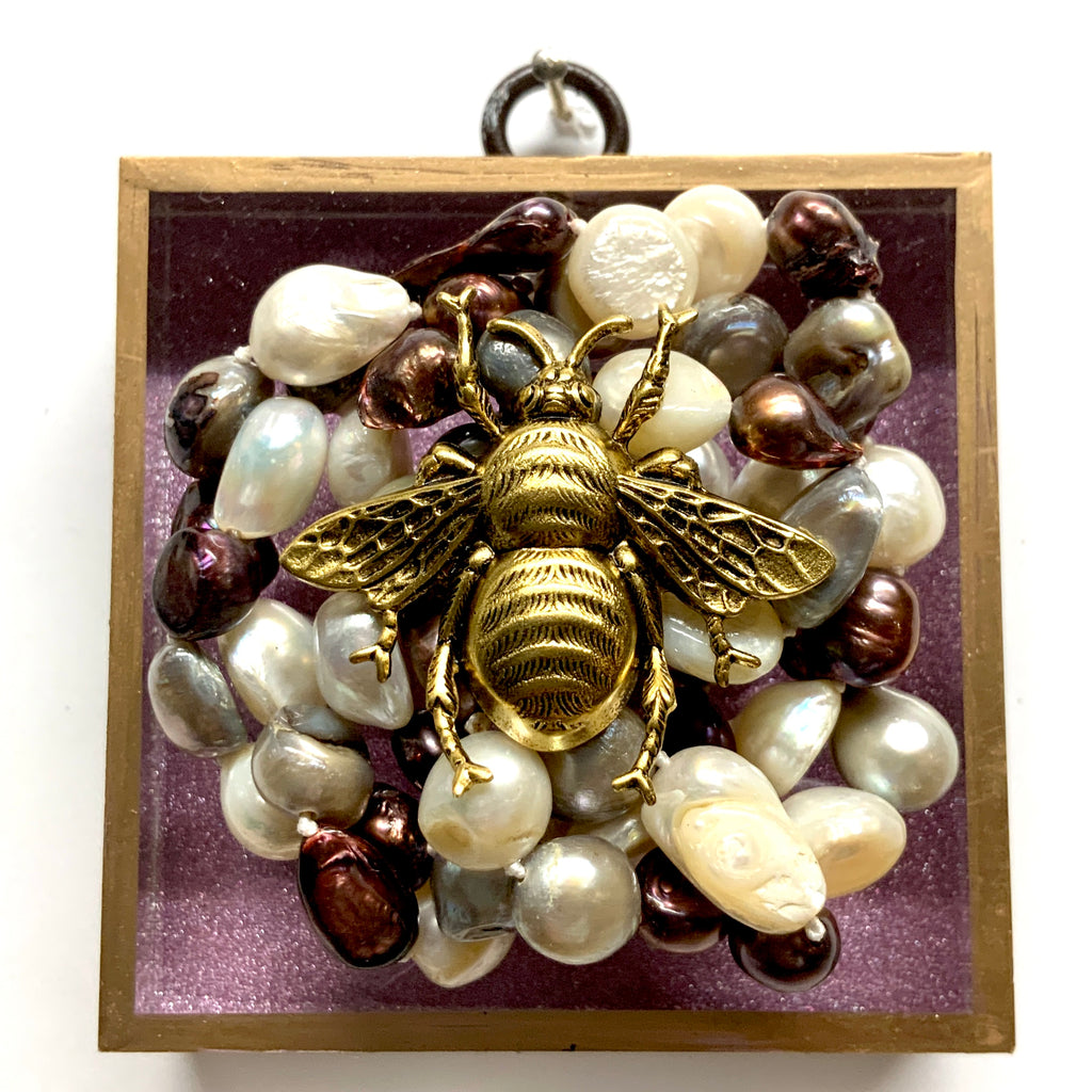 Acrylic Frame with Grande Bee on Necklace / Slight Imperfections (3
