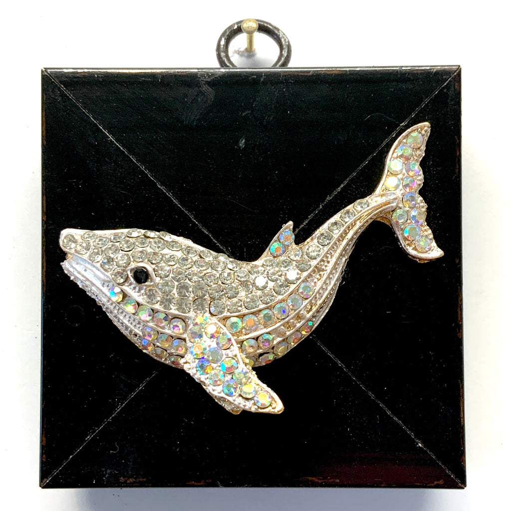 Modern Lacquered Frame with Sparkle Whale (3” wide)