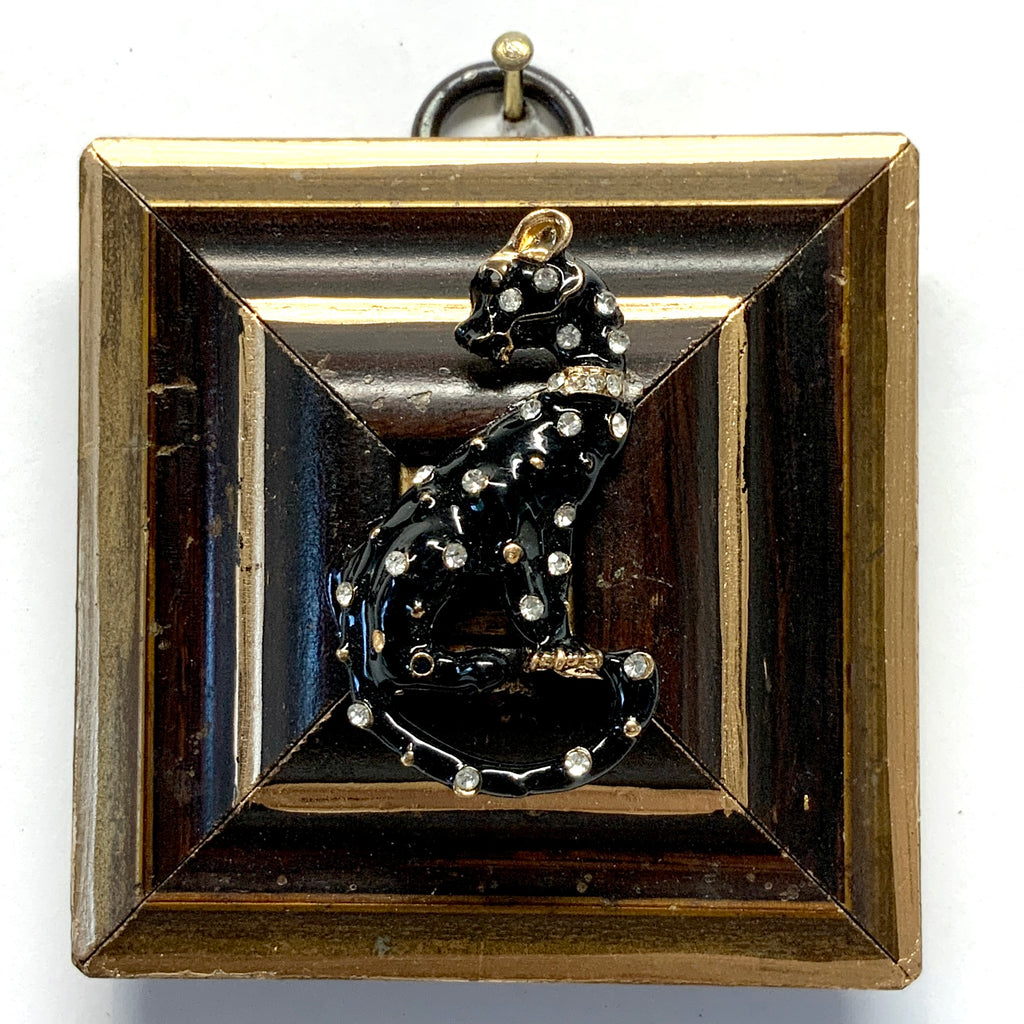 Gilt Frame with Enameled Cat (2.5” wide)