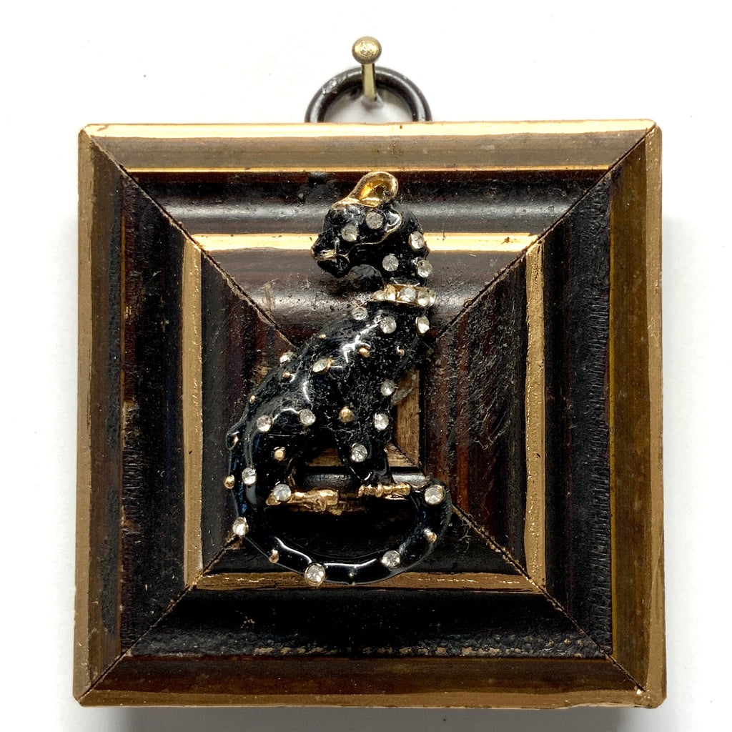 Wooden Frame with Enameled Cat (2.5” wide)