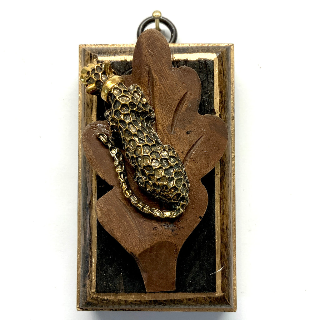 Bourbon Barrel Frame with Leopard on Wood Piece (2” wide)