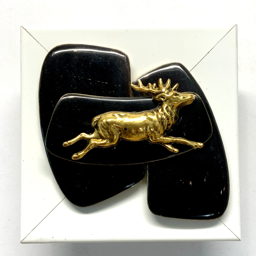 Modern Lacquered Frame with Stag on Stones (3” wide)