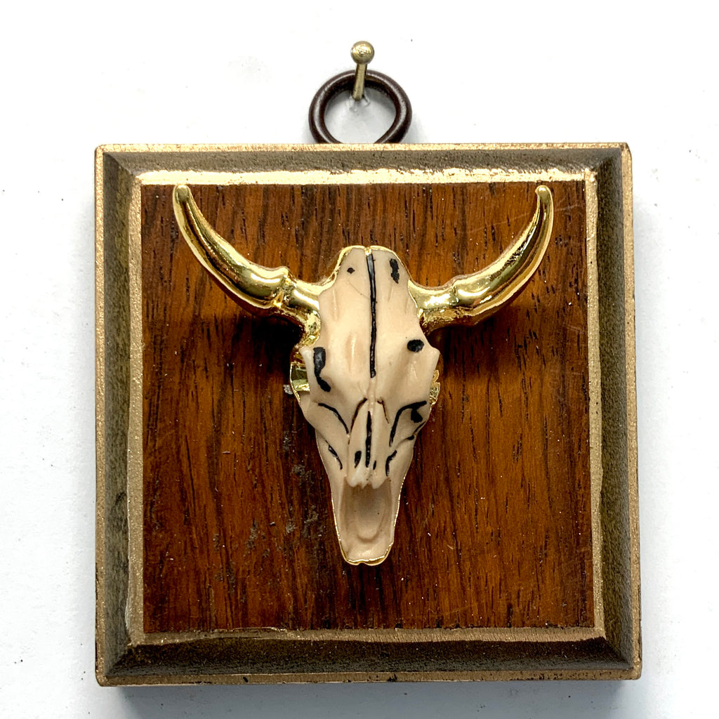 Mahogany Frame with Cow Skull (2.75” wide)