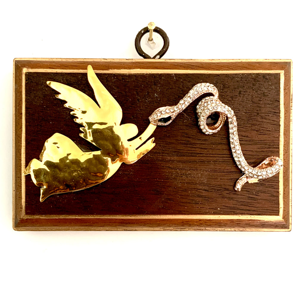 Mahogany Frame with Angel and Snake (4.75” wide)